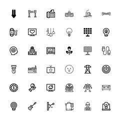 Editable 36 electrical icons for web and mobile