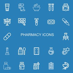 Editable 22 pharmacy icons for web and mobile