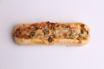 hot dog with cheese and pepper