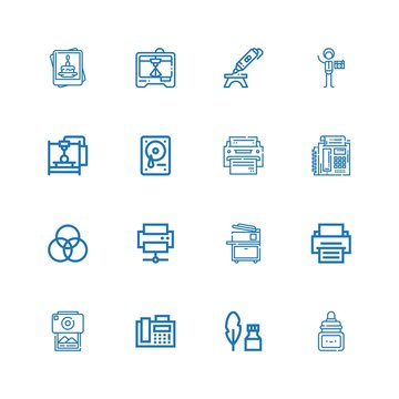 Editable 16 printer icons for web and mobile