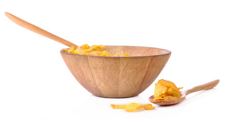 corn flakes yellow isolated on white background