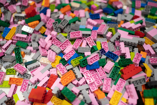 Bangkok, Thailand - January 3, 2020: A pile of Lego bricks.