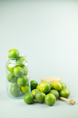 Group of green lime. Lime is a kind of fruit.