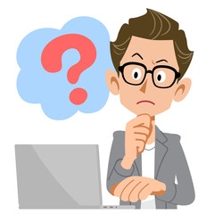 ノートパソコンと、クリエイター風の男性の男性