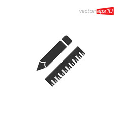 Pencil and Ruler Icon Design Vector