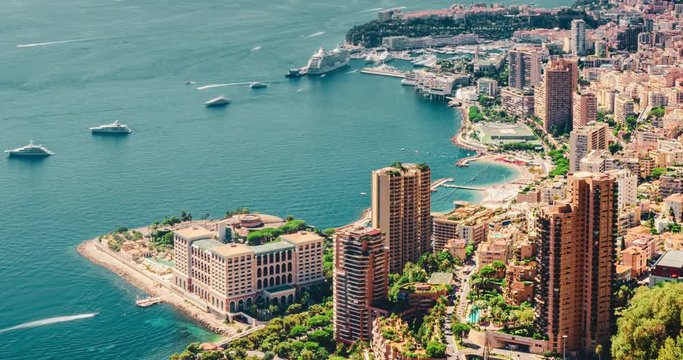 Timelapse of Monte Carlo Illuminated City View