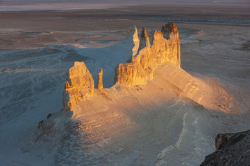 High rocks in Mangystau Kazakhstan steppe