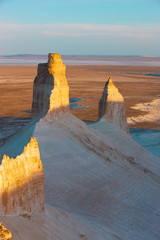 High rocks in Mangystau Kazakhstan steppe