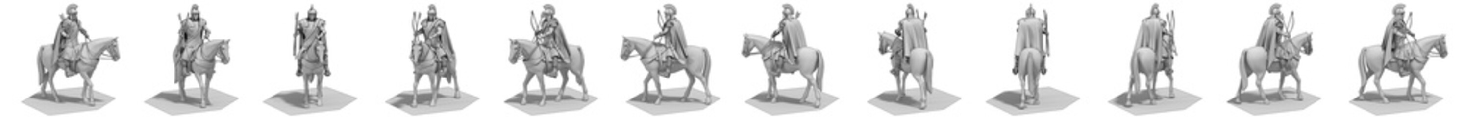 3D rendering, warrior character, illustration