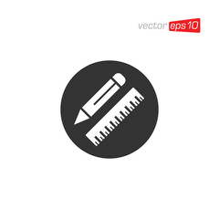 Pencil and Ruler Icon Design Vector