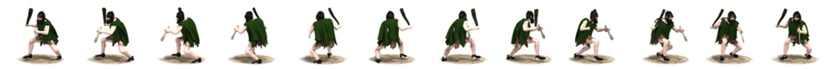 3D rendering, warrior character, illustration