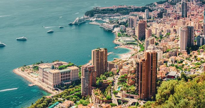 Timelapse of Monte Carlo Illuminated City View