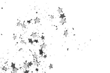 Silver volumetric star-confetti