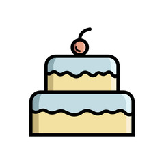 cake - birthday cake icon vector design template