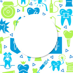 Stomatology clinic banner template in flat style