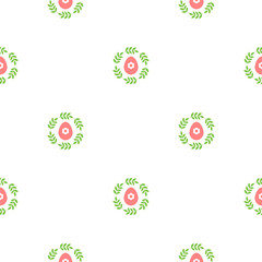 Cute easter pattern. Seamless pattern of eggs decorated with floral elements. Illustration in flat style. Vector 8 EPS.