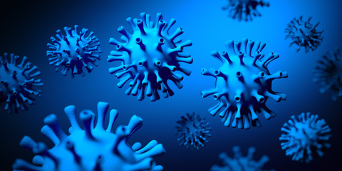 Coronavirus 2019-nCoV. Epidemic virus Respiratory Syndrome. 3d illustration