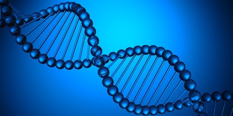 Blue DNA structure science research biology and medical concept