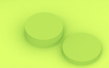 3d green cylinder podium minimal studio background. Abstract 3d geometric shape object illustration render. Display for food natural product.