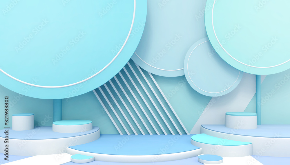 Poster podium modern geometric shapes and circle display minimal concept abstract creative ideas compositio