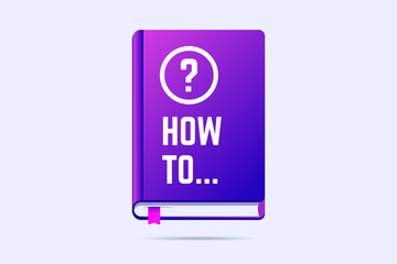 How to book with question sign. Vector illustration for user guide, manuals or help.