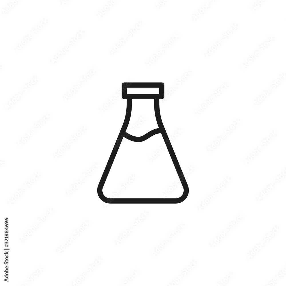 Poster simple flask line icon.