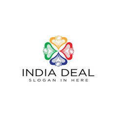 decoration india style with deal icon shaped inside vector logo illustration