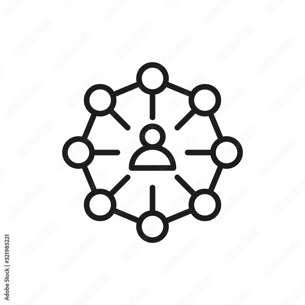 Poster simple networking line icon