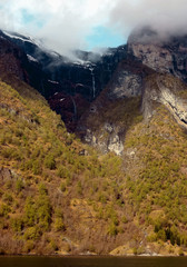 Fjord and mountains in spring