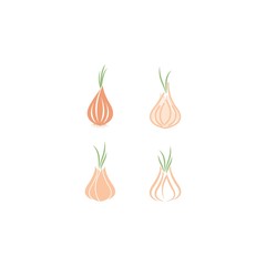 Garlic illustration logo icon vector