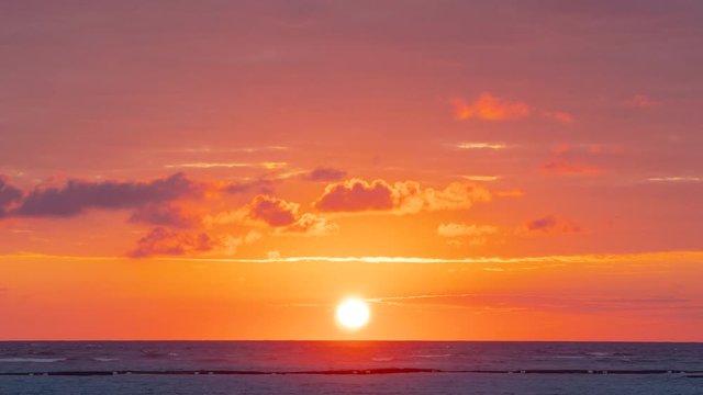 Timelapse of a Beautiful tropical sunrise over the sea at Punta Cana, Dominican republic