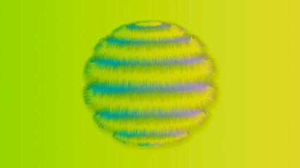 fluffy ball on green background