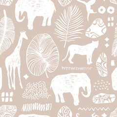 Tropical seamless pattern. Safari wallpaper.