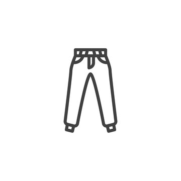 recommend clip art: Pants trousers line icon. linear style sign for mobile concept and web design. Sport Sweatpants outline vector icon. Symbol, logo illustration. Vector graphics