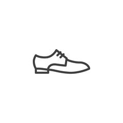 Elegant man shoes line icon. linear style sign for mobile concept and web design. Male shoe outline vector icon. Symbol, logo illustration. Vector graphics