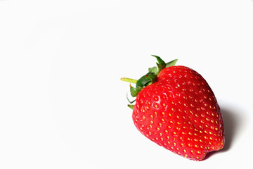 Closeup red strawberry isolated fruit on white background