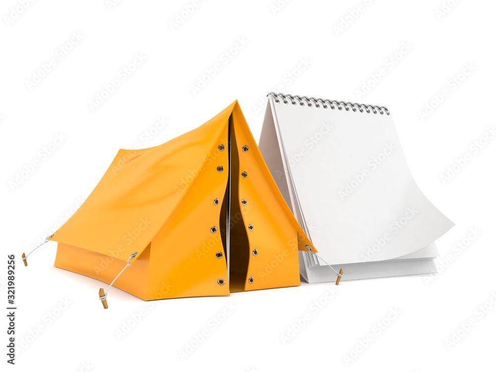 Sticker tent with blank calendar