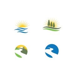 Set River vector icon illustration