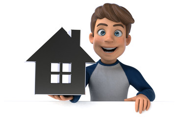 3D cartoon character fun teenager