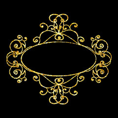 Abstract art nouveau style glitter sparkling victorian vintage frame isolated