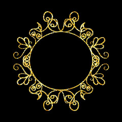 Abstract art nouveau style glitter sparkling victorian vintage frame isolated