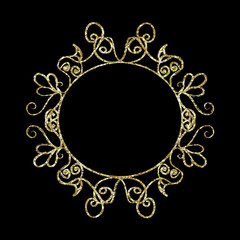 Abstract art nouveau style glitter sparkling victorian vintage frame isolated