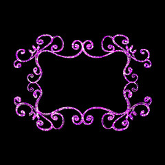 Abstract art nouveau style glitter sparkling victorian vintage frame isolated