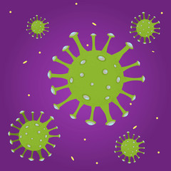 Different types of viruses. Coronavirus under the microscope.