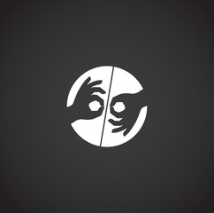 Human disability related icon on background for graphic and web design. Creative illustration concept symbol for web or mobile app