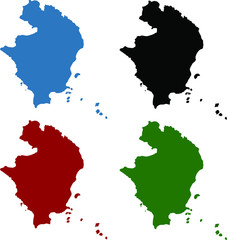 East Belitung City Map, North Sumatra, Indonesia