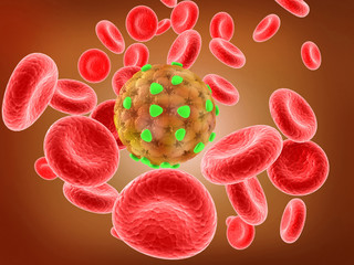 Virus in bloodstream. medical background. 3d illustration.