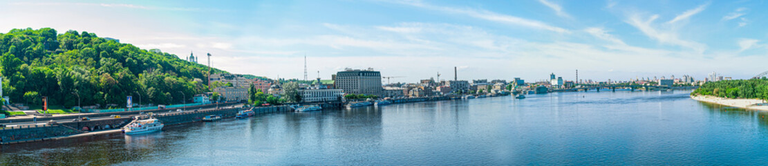 Fototapeta na wymiar Panorama of the Dnieper River. Kiev city
