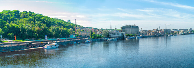 Fototapeta premium Panorama of the Dnieper River. Kiev city