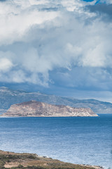 View of Monemvasia island in Greece